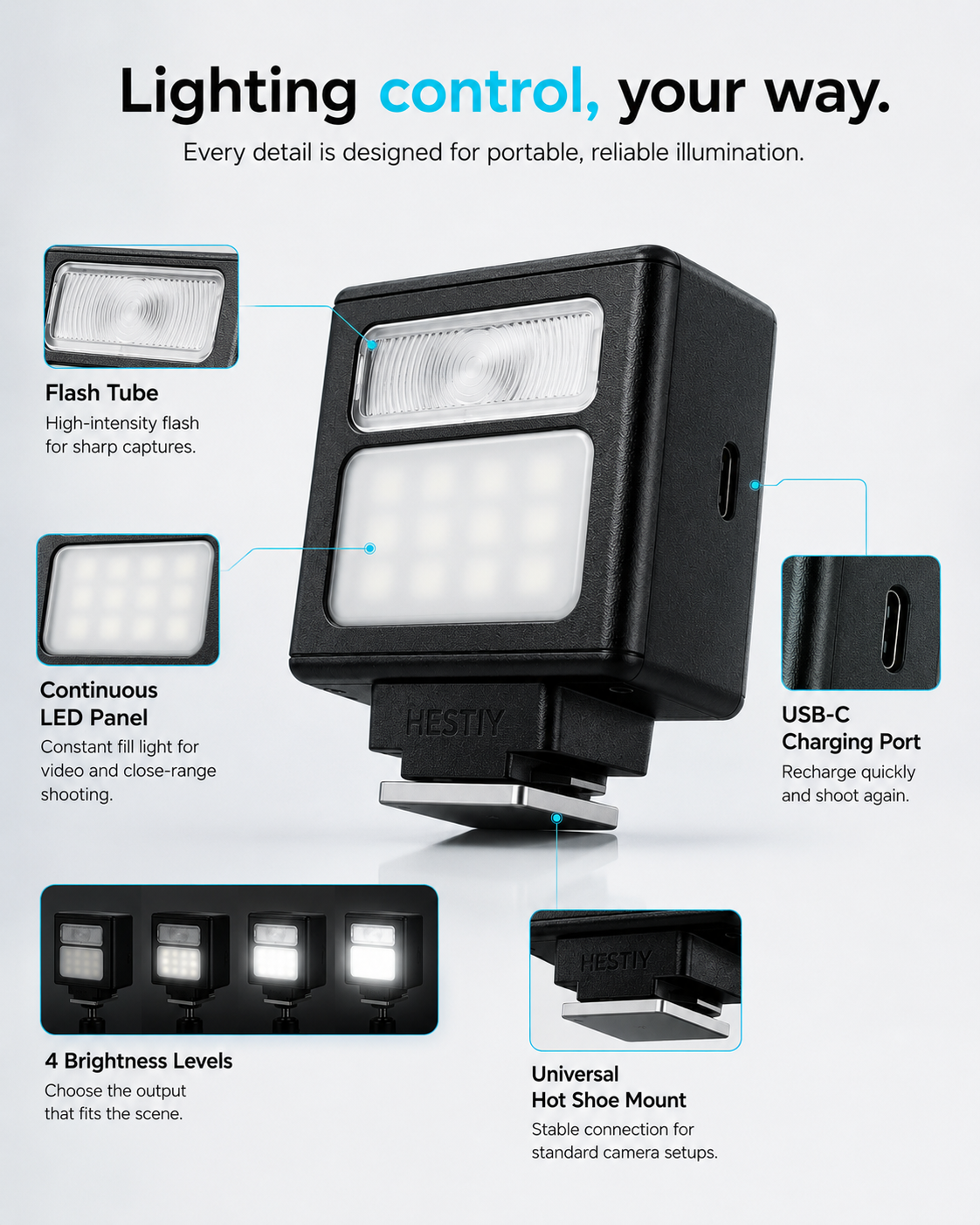 📸Pocket-Sized Rechargeable Camera Flash