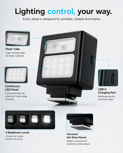 📸Pocket-Sized Rechargeable Camera Flash