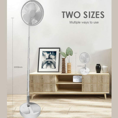 🔋Rechargeable USB Folding Telescopic Fan – Silent, 180° Rotating, 4 Speeds, Portable ✨