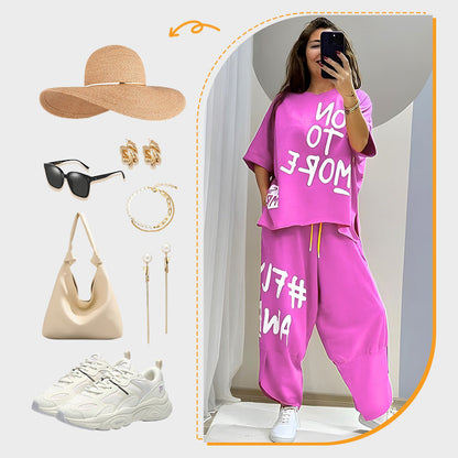 ⏳ Limited time 50% off! 💥Casual T-Shirt Two Piece Set（The more you buy, the higher the discount）