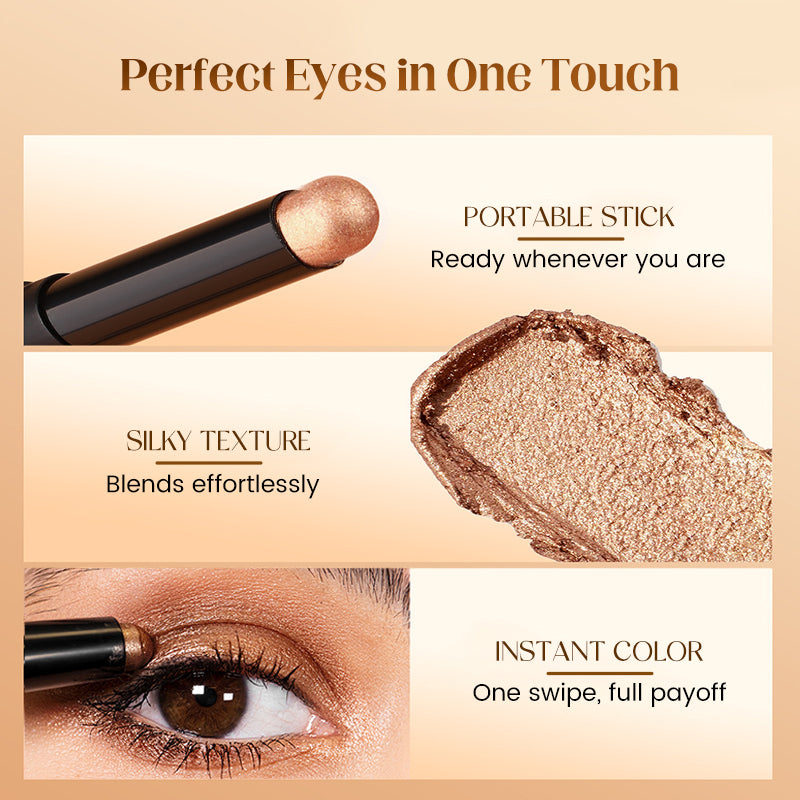 Long-Wear Glitter Stick – One-Swipe Vibrant Color, All-Day/All-Night Wear & Quick-Dry Formula