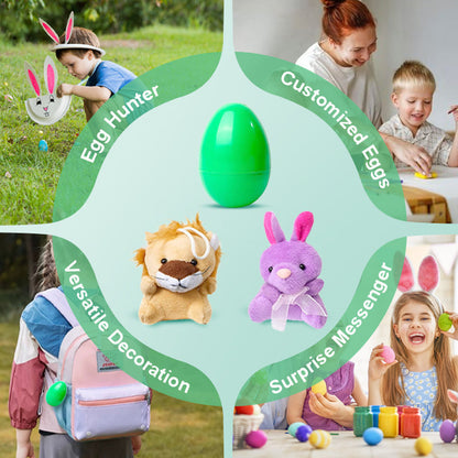 🥚Pre-filled Easter Eggs with Stuffed Animal Toys – Soft Plush Inside, Colorful & Perfect for Egg Hunts 🐣