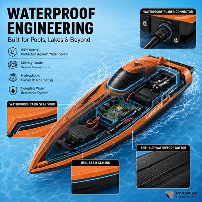 🎮 🚢 HALF PRICE! High-speed 2.4G RC boat with dual motors