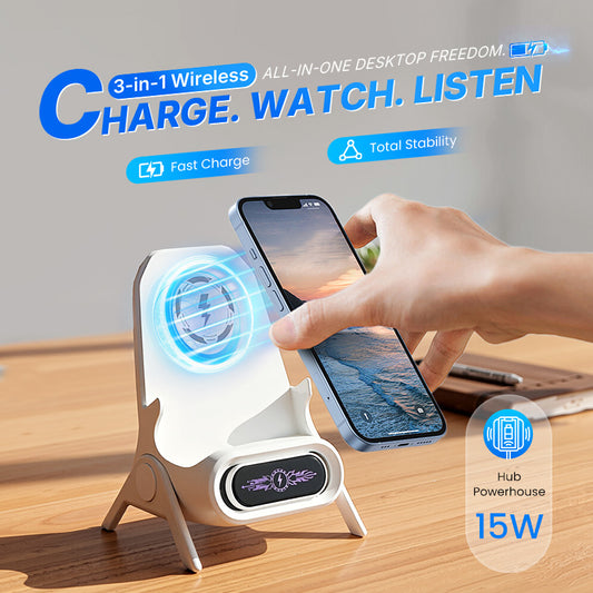 🔥2025 Mini Chair Wireless Fast Charger Multifunctional Phone Holder — Adapts to All Phones