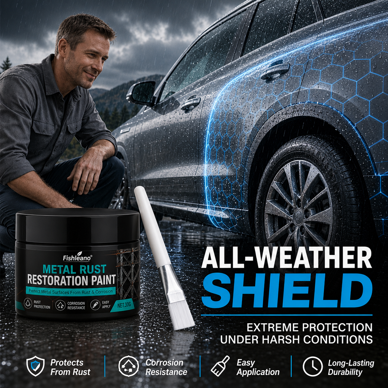 🛡️✨Metal Rust Protection Black Repair Paste – Restores rusty gates, railings & tools. Forms protective coating – no need to replace!