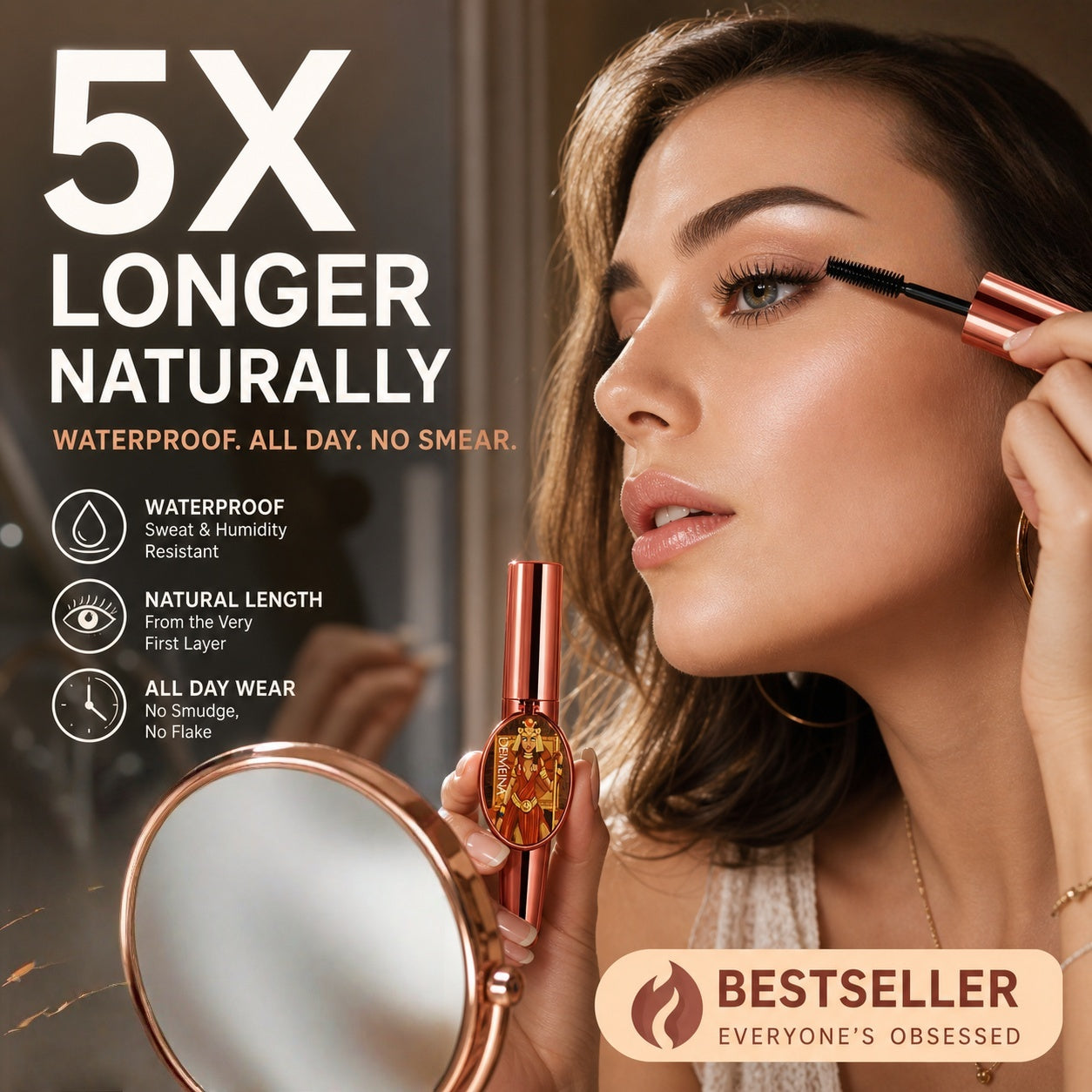 ✨️Recommended by beauty bloggers! 👱‍♀️Enlarge your eyes and restore your beauty!4D Mascara Lengthening and Volumizing Eyelashes