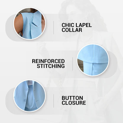 🌸New Arrival 50%OFF💖 Women’s Stylish Sleeveless Blazer & High-Waisted Pants Set