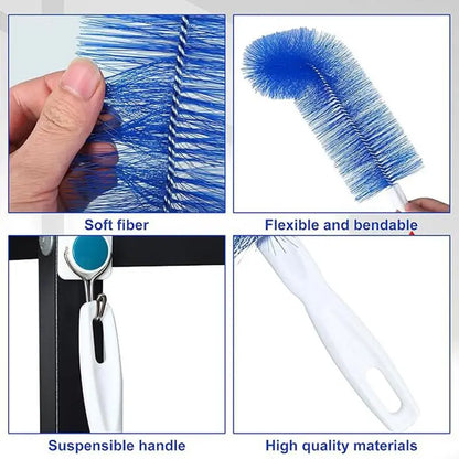 Dust brush, cleaning brush – bendable microfiber brush head, reusable dust collector, washable, suitable for ceiling fan blades.