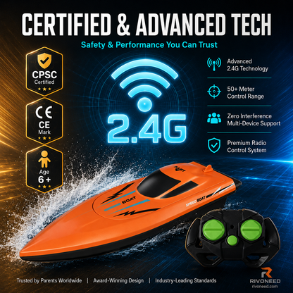 🎮 🚢 HALF PRICE! High-speed 2.4G RC boat with dual motors