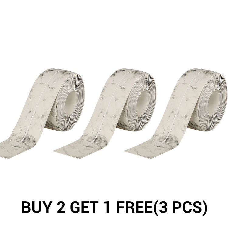 Bath Sealant Strip Self Adhesive 1/2/3 Rolls Caulk Tape White Waterproof Seal for Toilet Bathtub Shower Sink Wall Corner Kitchen with Sealing Tool 3.2m Length 38mm Width