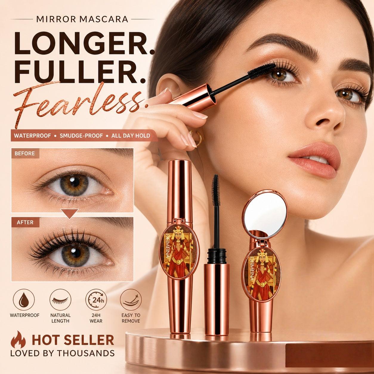 ✨️Recommended by beauty bloggers! 👱‍♀️Enlarge your eyes and restore your beauty!4D Mascara Lengthening and Volumizing Eyelashes