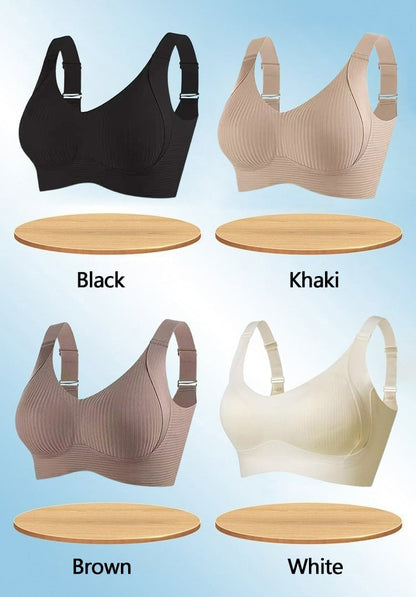 💕Subtle Striped Seamless Bra with W-Support – Comfort & Style!