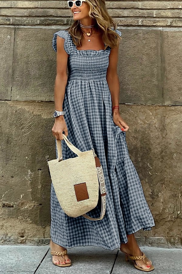 💃Women's Vintage Plaid Clashing Dresses