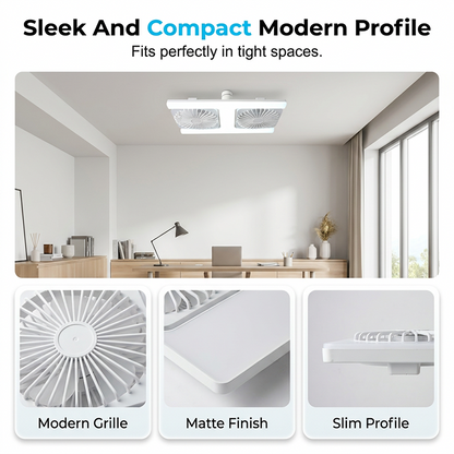 🌀💡2-in-1 LED Ceiling Fan Light – Dual Cooling, Ultra Bright, Tool-Free Install