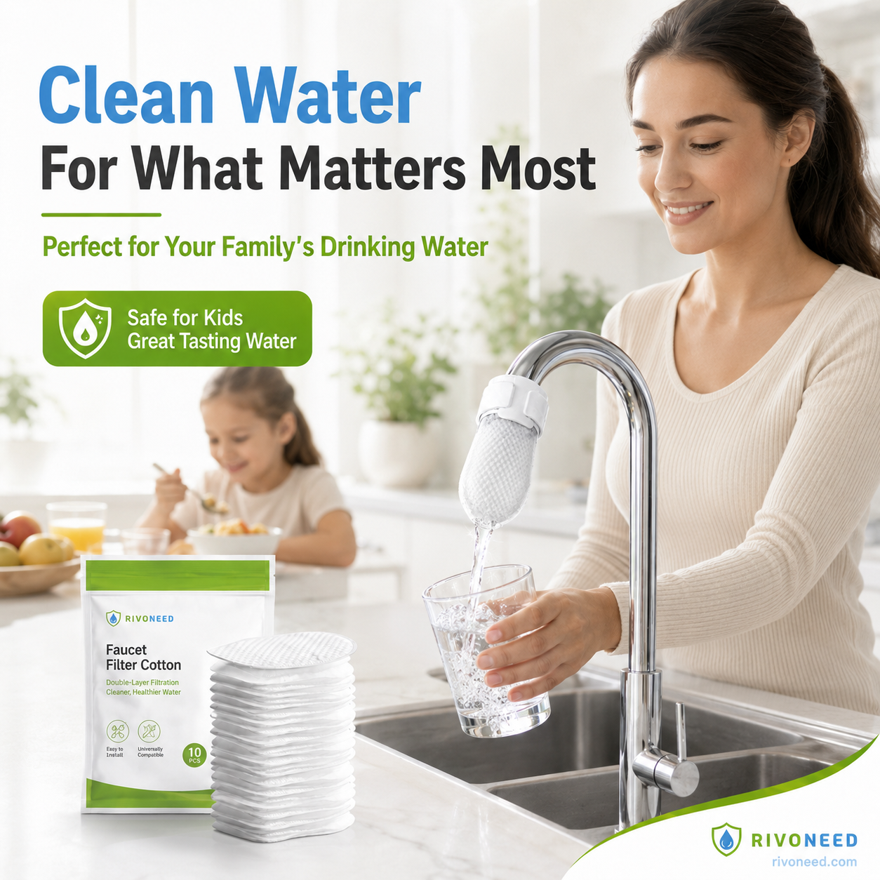 💥Anti-Splash Kitchen Faucet Cotton Filter for Sediment & Rust Removal