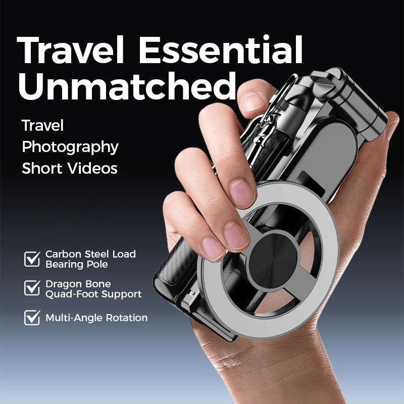 ✨4-in-1 Multifunctional magnetic selfie stick with 360° rotation