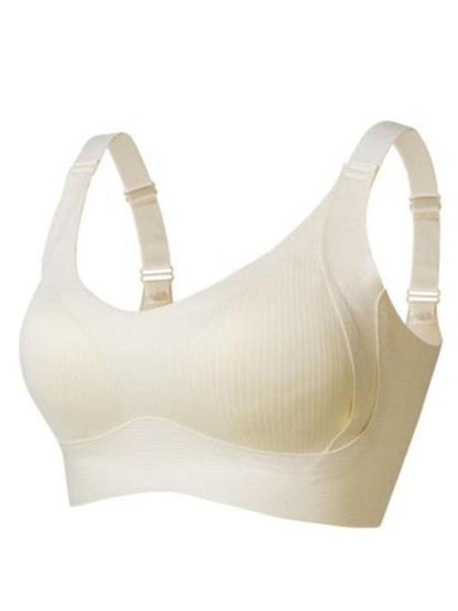 💕Subtle Striped Seamless Bra with W-Support – Comfort & Style!