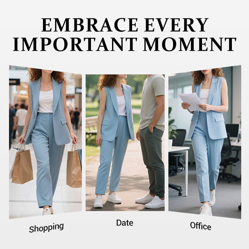 🌸New Arrival 50%OFF💖 Women’s Stylish Sleeveless Blazer & High-Waisted Pants Set