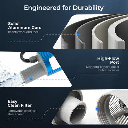 🥇【Industrial-Grade High-Efficiency Choice】38mm High-Power Oil/Water Pump Kit｜💯Blue Portable Design｜Easy to Carry｜Versatile Applications!🌟