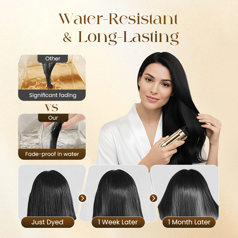 ✨ 2-IN-1 HAIR DYE COMB - Precision Application for Gray Coverage, Non-Drip Formula with Nourishing Argan Oil, 5 Min Processing Time✨