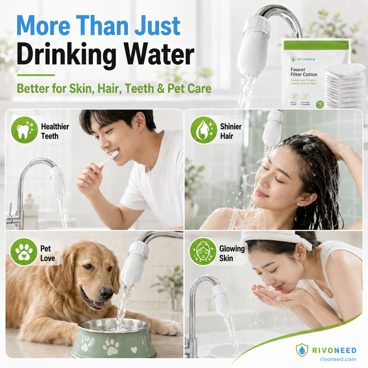 💥Anti-Splash Kitchen Faucet Cotton Filter for Sediment & Rust Removal