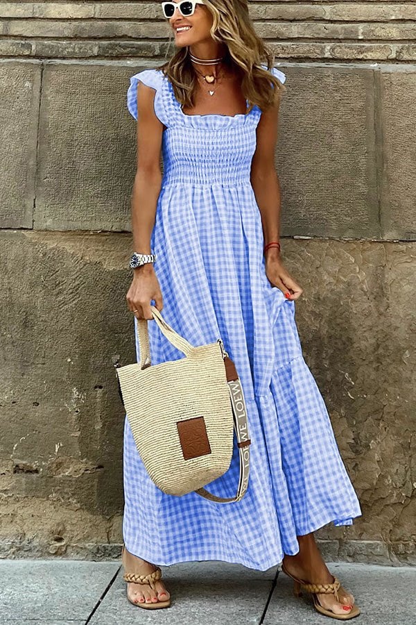 💃Women's Vintage Plaid Clashing Dresses