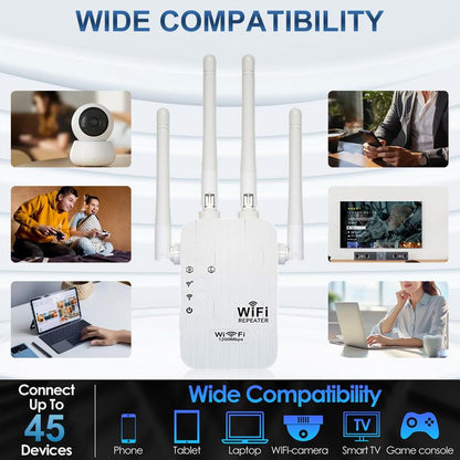 📶 Dead Zones? Gone for Good! 1200Mbps WiFi Extender – Covers 10,000 sq.ft & 50 Devices.