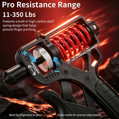 Adjustable Hand Grip Strengthener - Build Forearm Strength & Relieve Wrist Pain, 5 Resistance Levels for Home/Gym Use