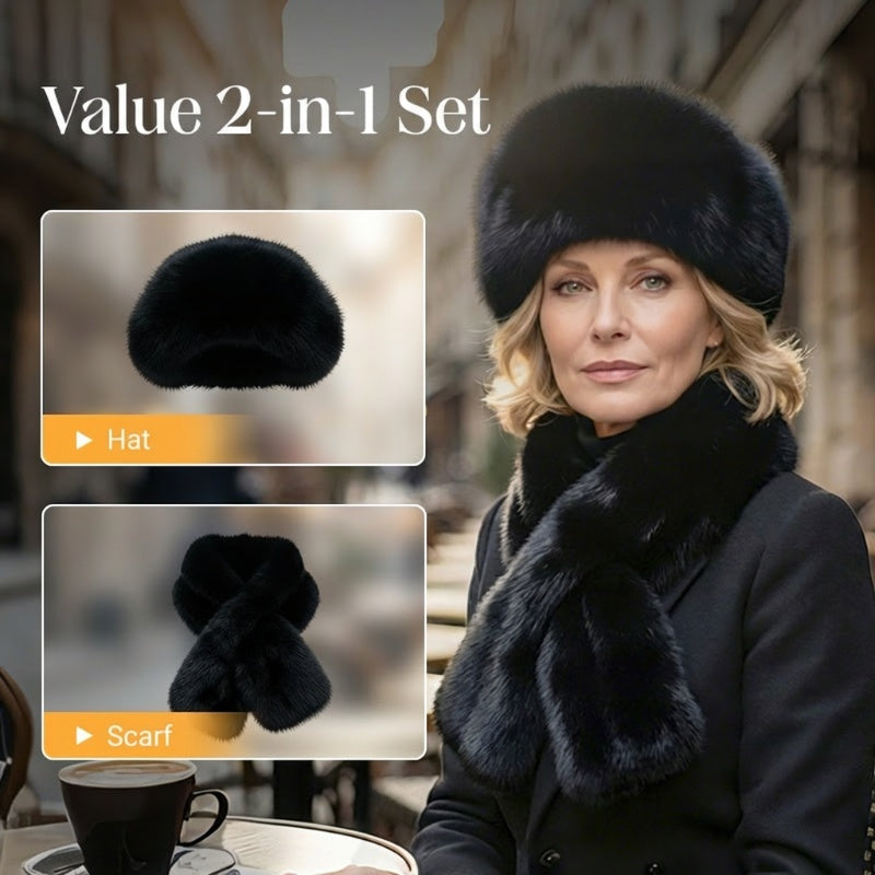 🔥Fluffy Fur Bucket Hat Warm Winter Hat + Free Matching Scarf