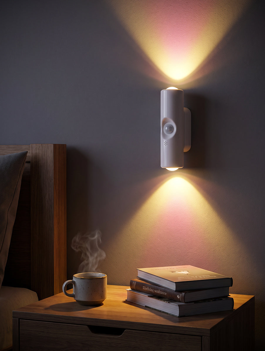 Night light beside a bed
