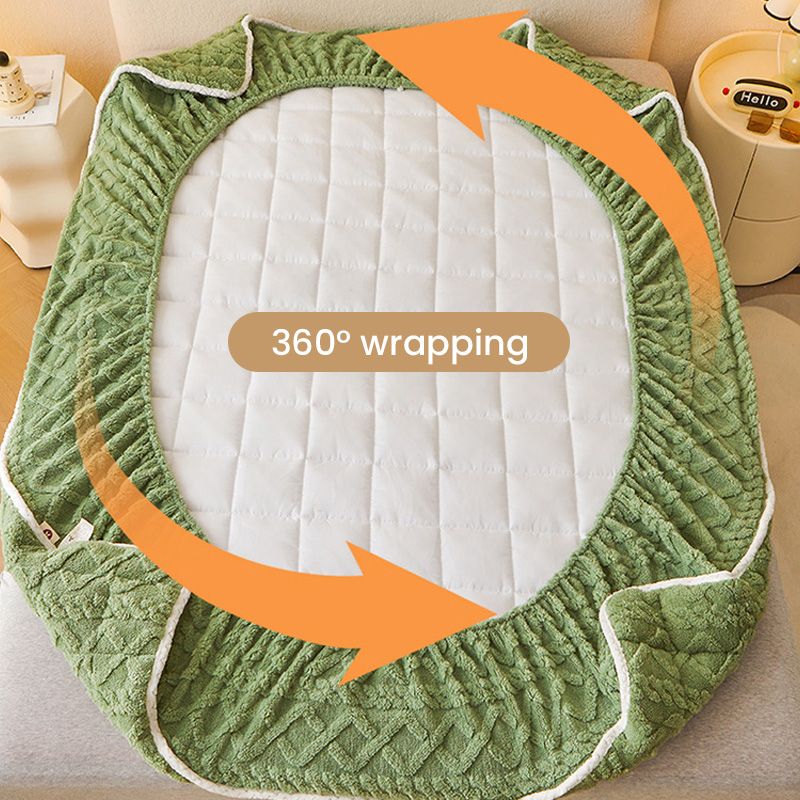 🛏️WARM FITTED BED SHEET - Brushed Flannel & Deep Pocket (Up to 40cm), Non-Slip Corners for All-Season Comfort