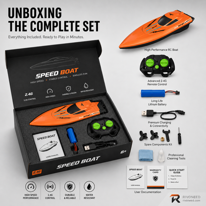 🎮 🚢 HALF PRICE! High-speed 2.4G RC boat with dual motors