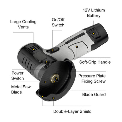 ⚙️12V Mini Angle Grinder - Compact & Powerful for DIY Projects, Includes Cutting Disc and Safety Guard