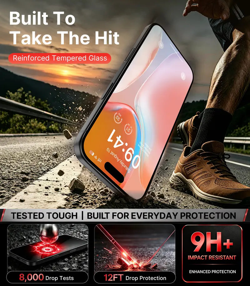 ⏰HD/Anti-Peeping Tempered Glass Screen Protector with Auto Dust-Elimination Installation