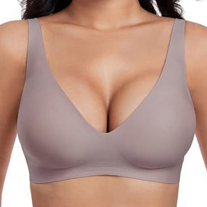 💕Women’s Comfortable Wireless Bras Push Up Bralettes Seamless Tshirts Bras Deep V Everyday Bras
