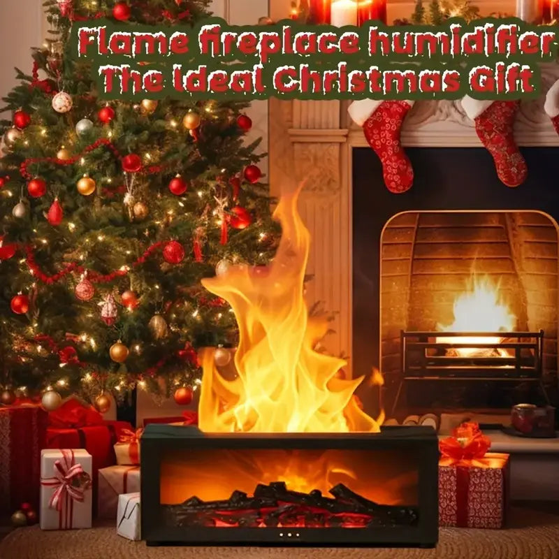 💦 Humidifier with fireplace effect – 7 LED colors and remote control, soothing atmosphere for home/office