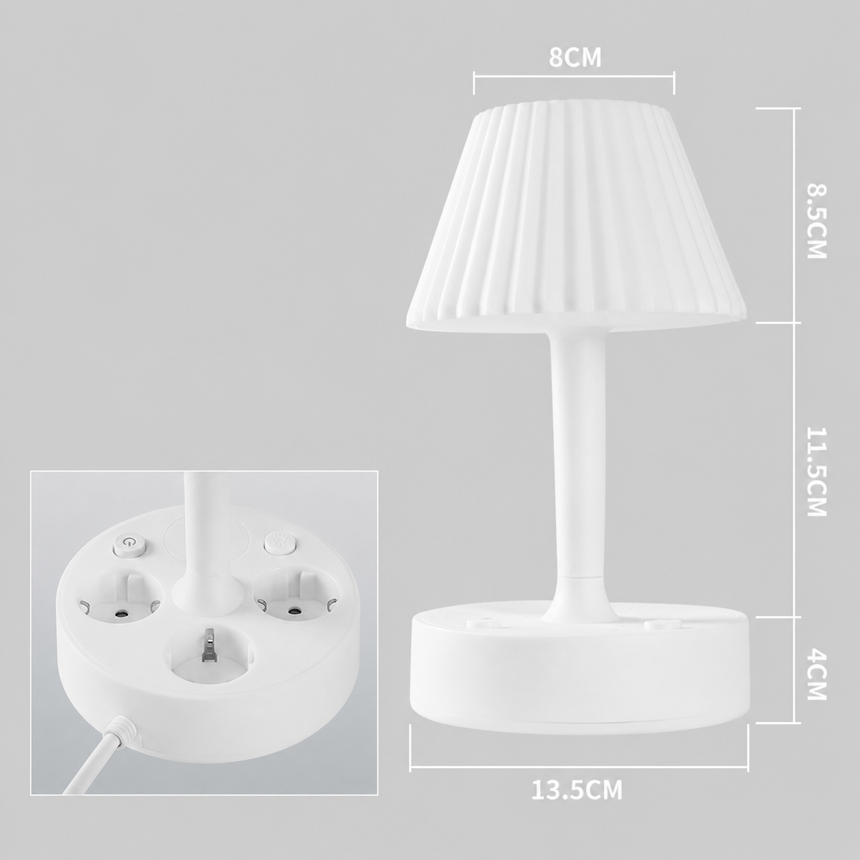 💡 Bedside Lamp with AC Outlets and USB Ports