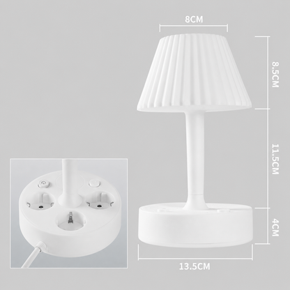 💡 Bedside Lamp with AC Outlets and USB Ports