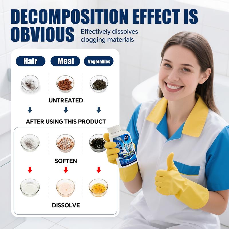 Powerful household safety grade oil pipe, drain cleaner,sewer, bathroom unblocker
