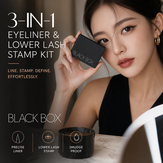 👁️ 3-in-1 Eyeliner & Lower Lash Stamp Kit – Waterproof & Smudge-Proof