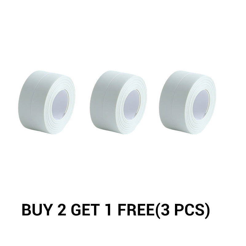 Bath Sealant Strip Self Adhesive 1/2/3 Rolls Caulk Tape White Waterproof Seal for Toilet Bathtub Shower Sink Wall Corner Kitchen with Sealing Tool 3.2m Length 38mm Width