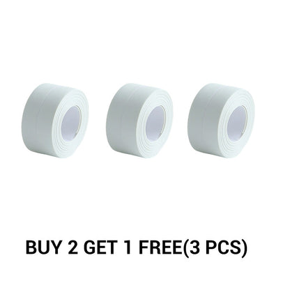 Bath Sealant Strip Self Adhesive 1/2/3 Rolls Caulk Tape White Waterproof Seal for Toilet Bathtub Shower Sink Wall Corner Kitchen with Sealing Tool 3.2m Length 38mm Width
