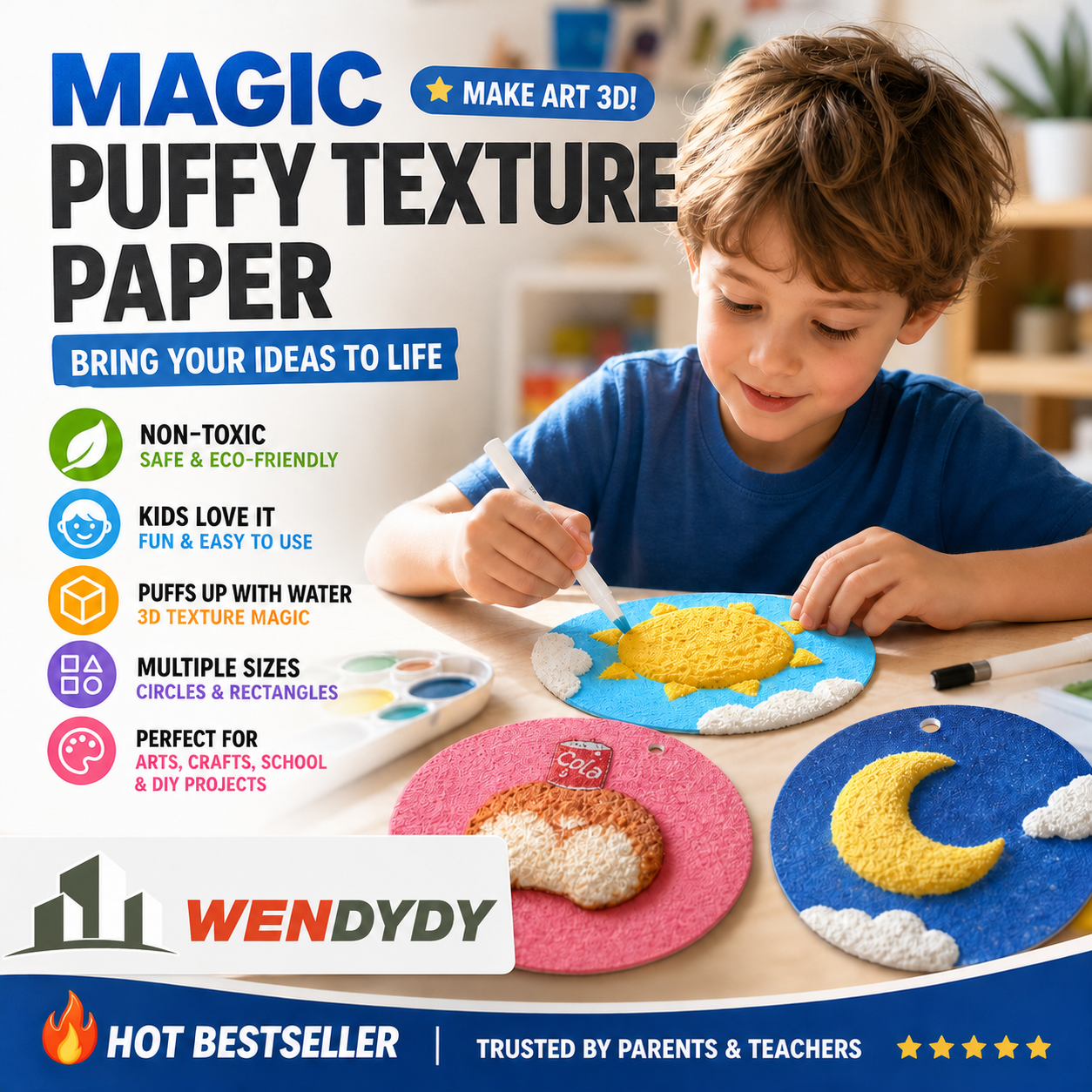 🎨✨Magic Fluffy Pigments, Pigment Paper, DIY Paintbrushes