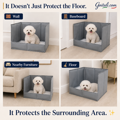 Foldable pet toilet Splash Guard - Protects Floors & Walls, Foldable, Space-Saving