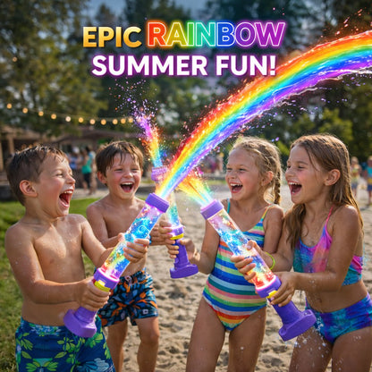 🌈 Bright rainbow LED water pistol | Summer fun that bursts into life as if by magic!