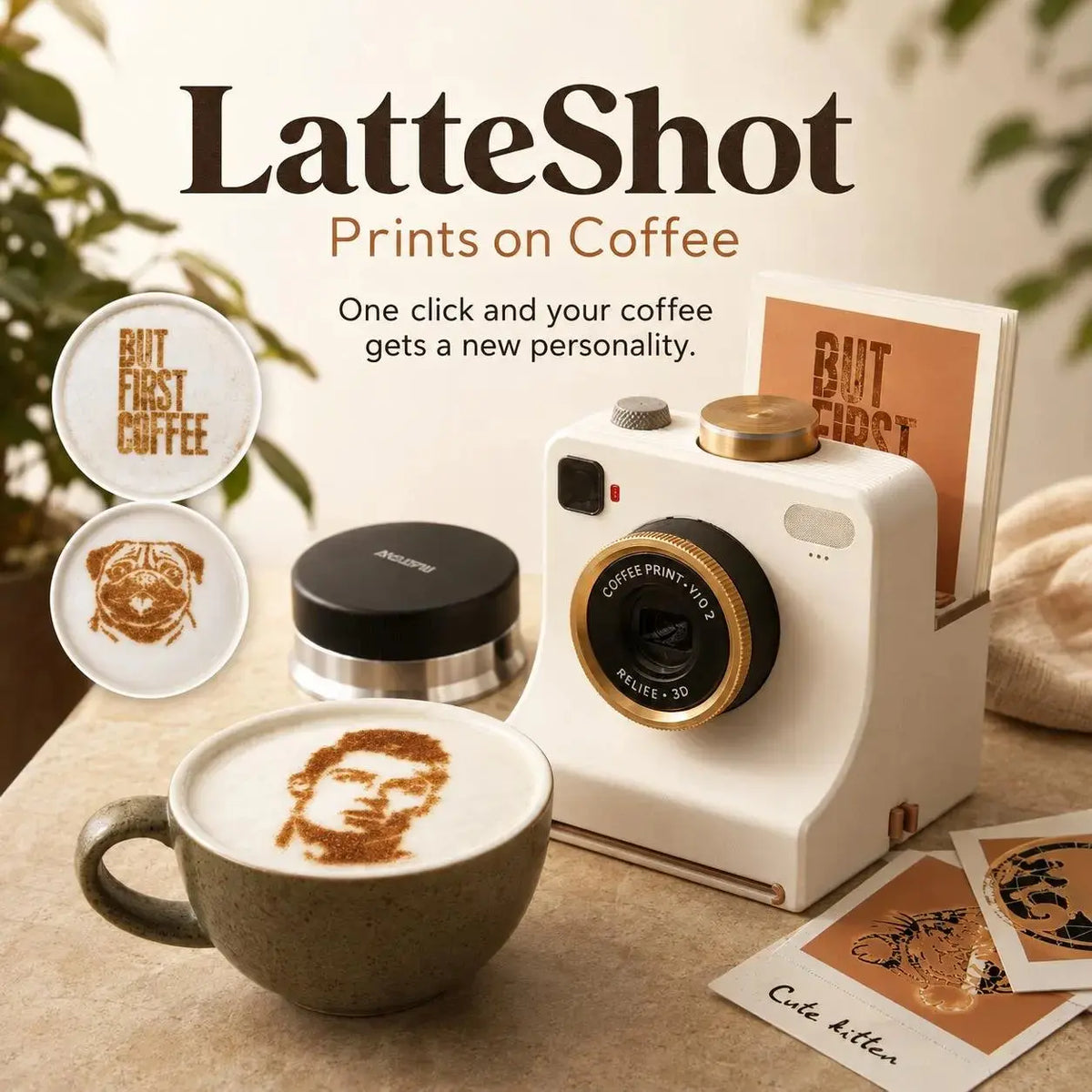 Retro Coffee Art Camera – Mechanical Latte Stencil Printer