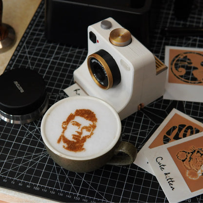 Retro Coffee Art Camera – Mechanical Latte Stencil Printer