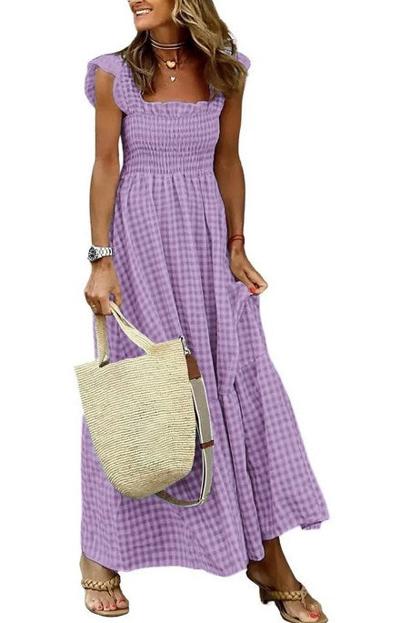 💃Women's Vintage Plaid Clashing Dresses