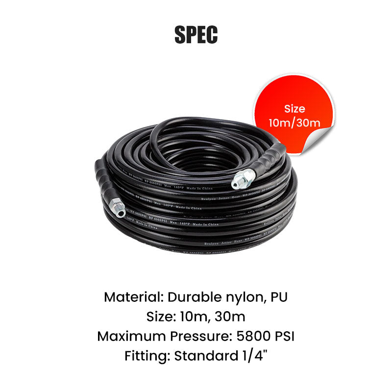 🚿 5800 PSI sewer cleaning kit – Rotating nozzle and reinforced hose for unclogging pipes 🛠️✨ – Free shipping