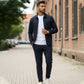 Men’s Casual Solid Color 2-Piece Set – Jacket & Pants